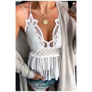 Cream Crochet Babydoll Cami S M L XL